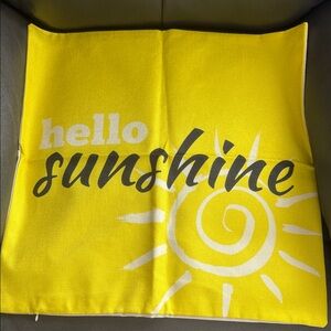 Hello Sunshine Yellow pillow cover
